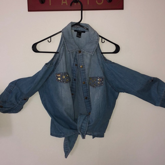 Forever 21 Tops - Forever 21 Western Denim Blouse